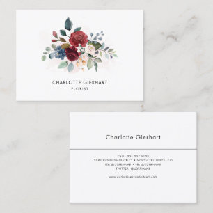 Floral Watercolor Florist Modern Visitenkarte