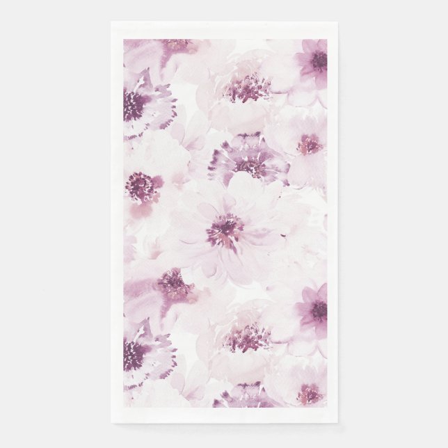 Floral Watercolor Gasttuch Serviette (Vorderseite)