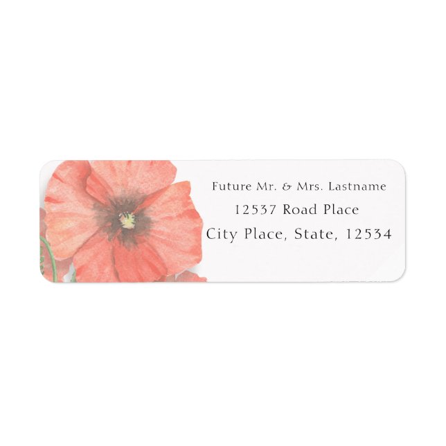 Floral Watercolor Hochzeitserklärung Rücksendeadre (Vorne)