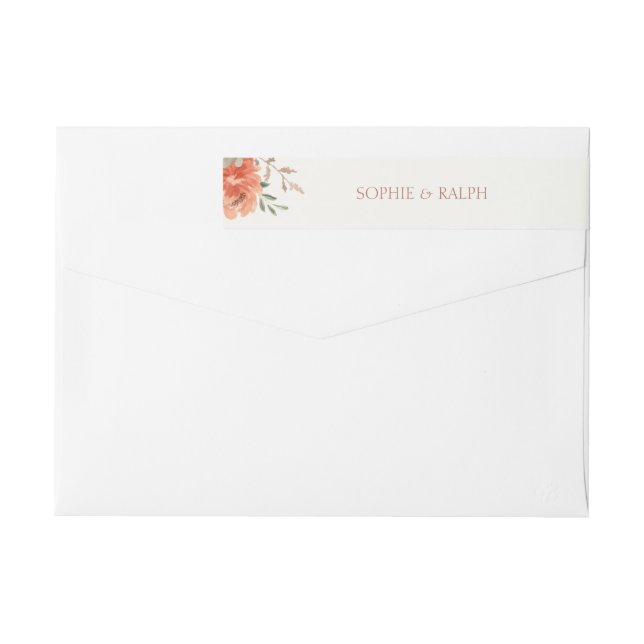Floral Watercolor Hochzeitserklärung Rücksendeadre (Rückseite)