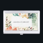 Floral Watercolor Kleine Unternehmen Personalisier Visitenkarten Dose<br><div class="desc">Floral Watercolor Small Business Personalisiert Card Case - mit atemberaubenden handbemalten Aquarellfloralen,  personalisiert mit Ihrem Namen. Macht ein sehr nachdenkliches Geschenk.</div>