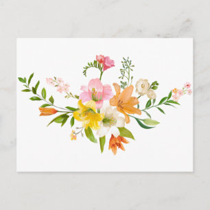 Floral Watercolor Lily Blume Hallo, vielen Dank Postkarte