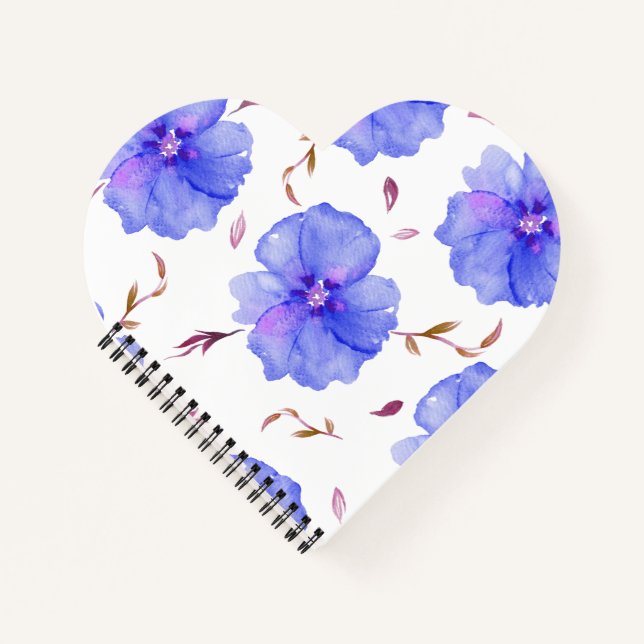 Floral Watercolor Notebook Geschenk Idee Notizbuch (Vorderseite)