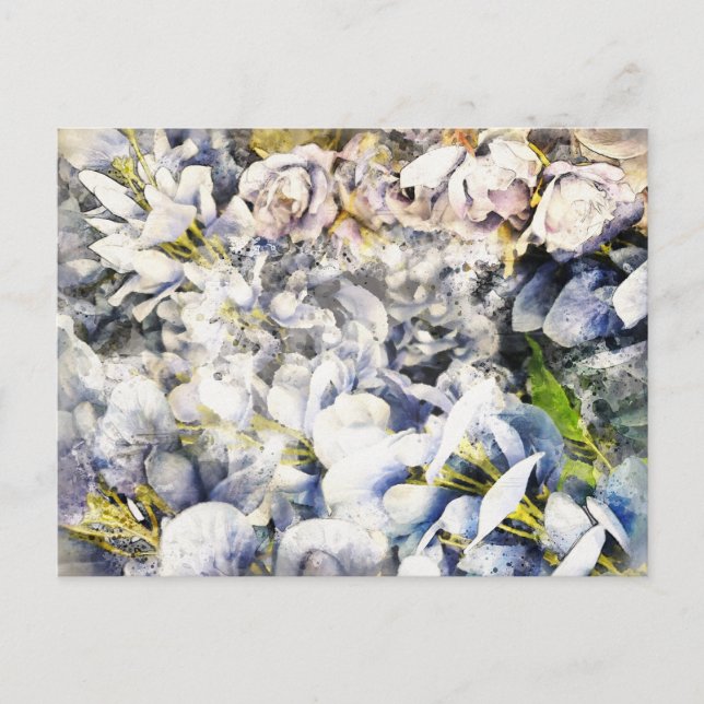 Floral Watercolor Postcard 4 Postkarte (Vorderseite)