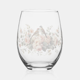 Floral Watercolor Romance Stemless wedding Weinglas Ohne Stiel