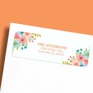Floral Watercolor Rustic Fall Blume Adresse