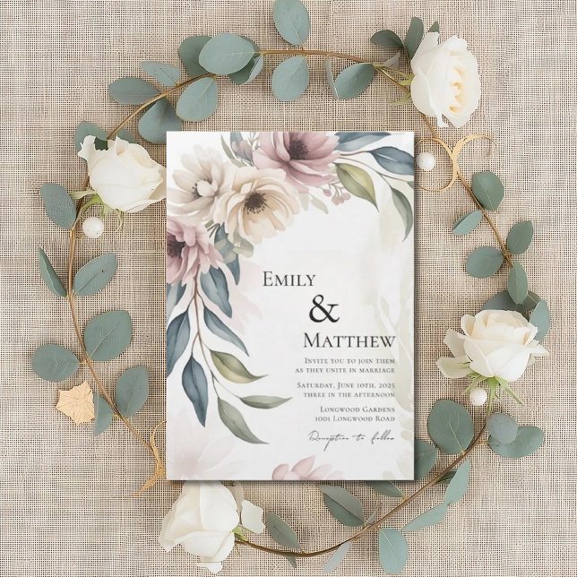Floral Watercolor Wedding Invitation (Créateur téléchargé)