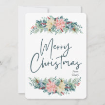 Floral Watercolor Weihnachtskarte