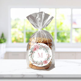 Floral Watercolour Monogram – Personalise Initial Runder Aufkleber