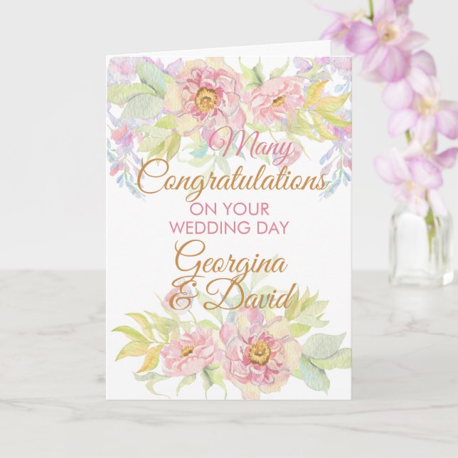 Floral Wedding Day Glückwünsche Karte (Orchidee)