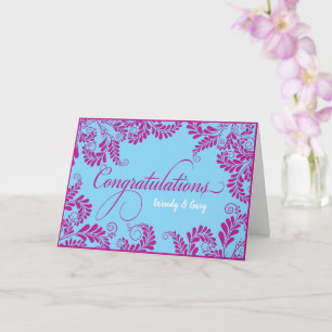 Floral Wedding gratulations Card (Lila) Karte