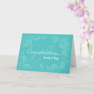 Floral Wedding Gratulations Card (Türkis) Karte