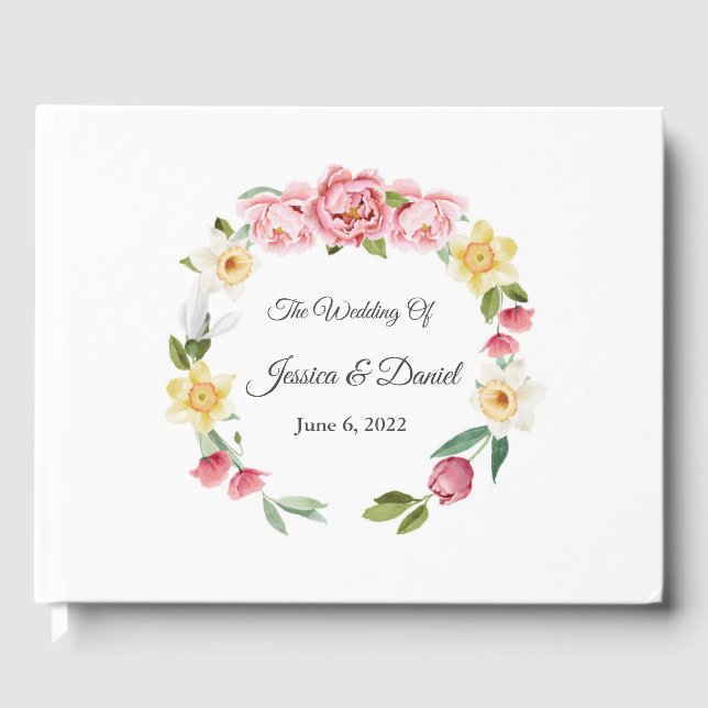 Floral Wedding Guest Book Gästebuch (Vorderseite)