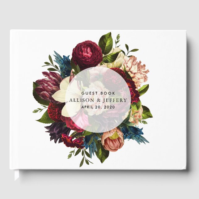 Floral Wedding Guest Book Gästebuch (Vorderseite)