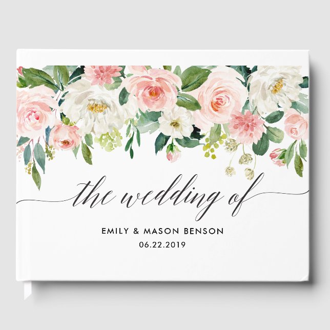 Floral Wedding Guest Book Gästebuch (Vorderseite)