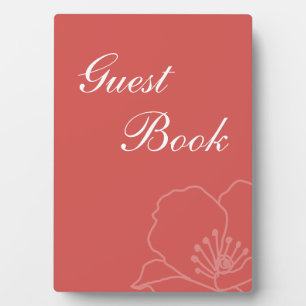 Floral Wedding Guest Book Signage Red Poppies Fotoplatte