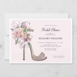 Floral Wedding Heelses Brautparty Einladung