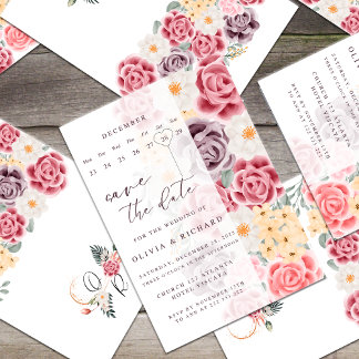 Floral wedding invitation combines romantic elegan