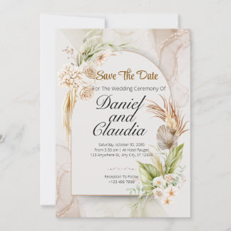 Floral Wedding Invitation Einladung