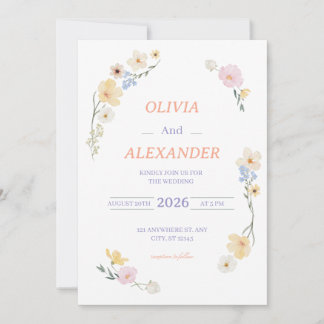 Floral Wedding Invitations Colorful flowers Einladung