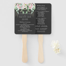 Floral Wedding Luxury Black and Pink Fächer