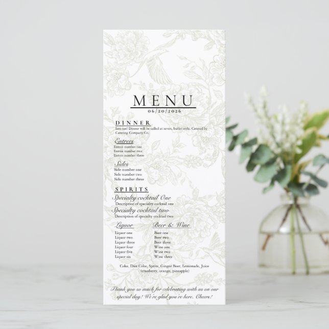Floral Wedding Menu (Debout devant)