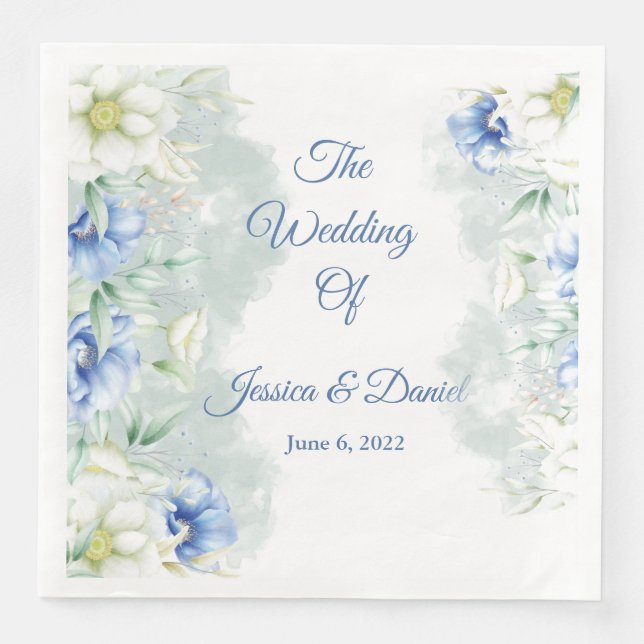 Floral Wedding Napkins Serviette (Vorderseite)