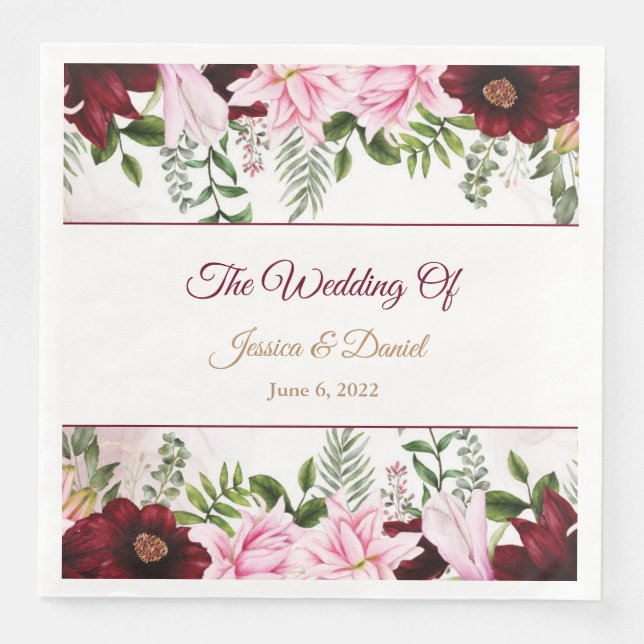 Floral Wedding Napkins Serviette (Vorderseite)