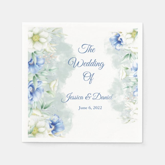 Floral Wedding Napkins Serviette (Vorderseite)