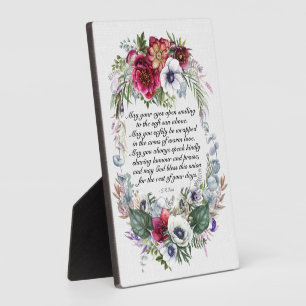 Floral Wedding Original Gedicht Fotoplatte