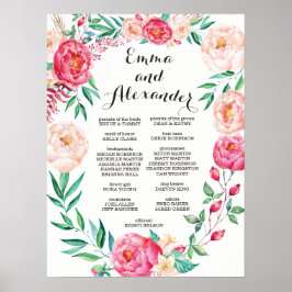Floral Wedding Party-Zeichen / Willkommensuntersch Poster