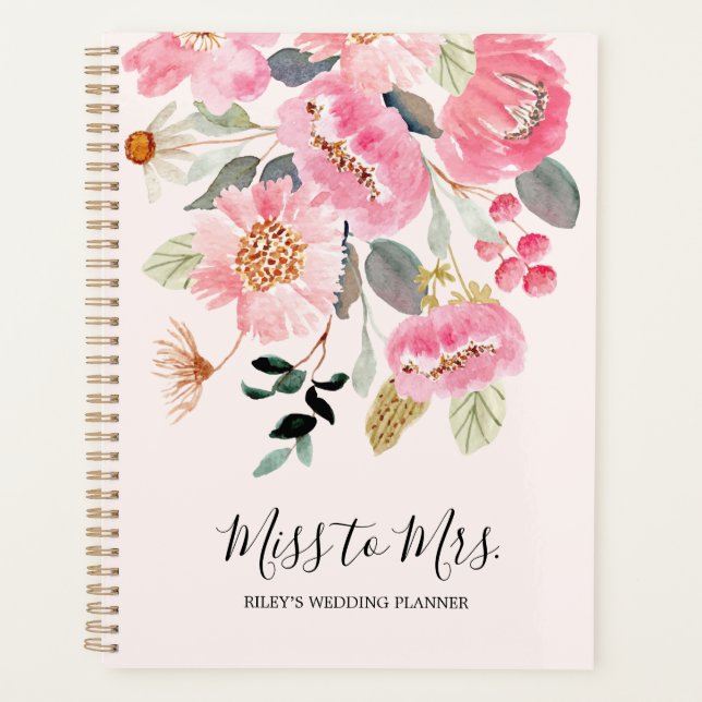 Floral Wedding Planner Agenda Kalender Buch E705 Planer (Vorderseite)