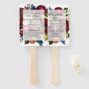 Floral Wedding Program Fan Fächer