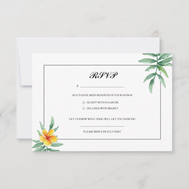 Floral Wedding Rsvp Postkarte (Vorderseite)