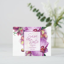 Floral Wedding Save the Date Foto & QR Code