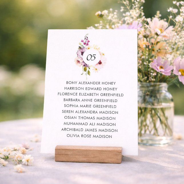 Floral Wedding Seating Chart Table Sign Einladung (Von Creator hochgeladen)