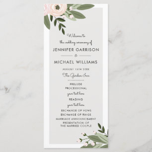 Floral Wedding Sprigs Program Programm