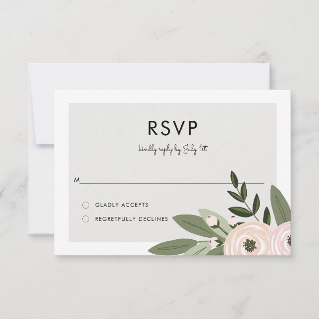 Floral Wedding Sprigs UAWG RSVP Karte (Vorderseite)