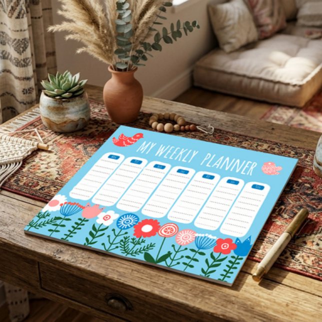 Floral Weekly Planner Notepad Notizblock (Von Creator hochgeladen)