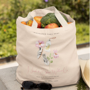 Floral Wellness Damen-Gesundheit und Fitness Logo Tragetasche