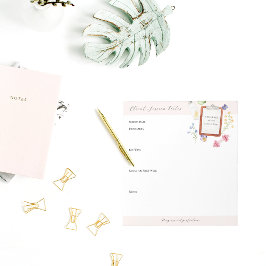 Floral Wellness Progress Tracker | Kundenhinweise Notizblock