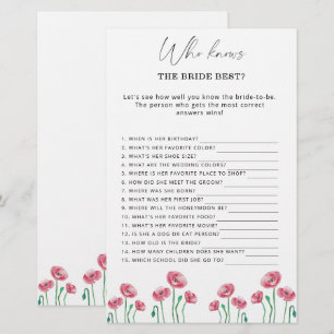 Floral Wer kennt das beste Spiel der Braut