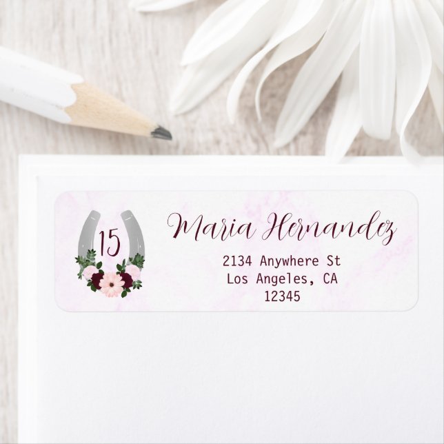 Floral Western Horseshoe Quinceanera Ansprache (Insitu)