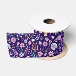 Floral Whimsical Boho Pattern Satin Ribbon Satinband