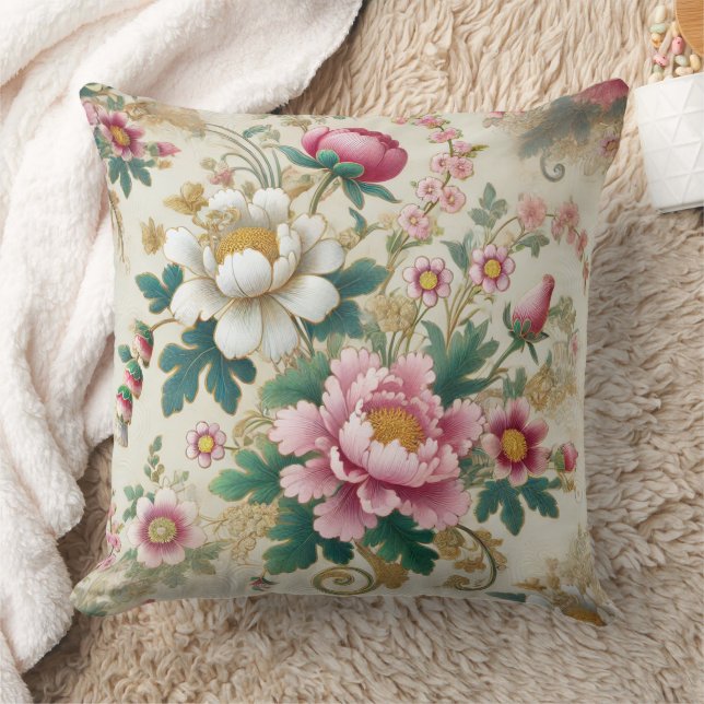 Floral Whisper Kissen 16 Zoll x 16 Zoll (Decke)