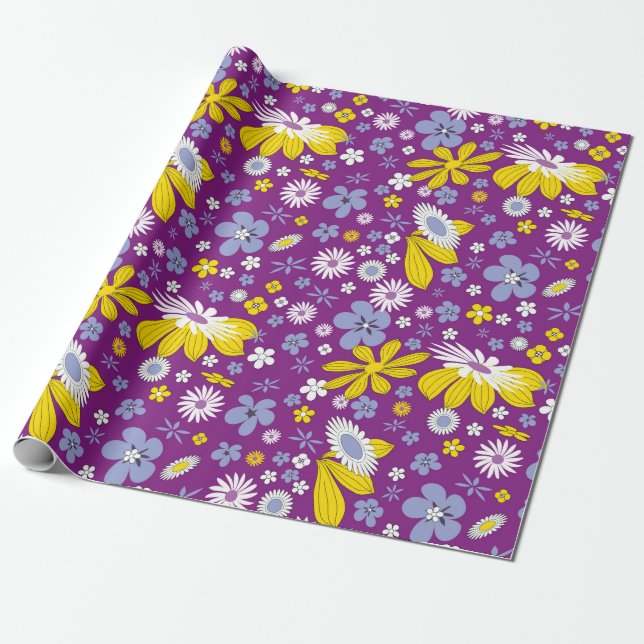 Floral Whispers: ZazzleWrapMagic Exklusive Wraps Geschenkpapier (Ungerollt)