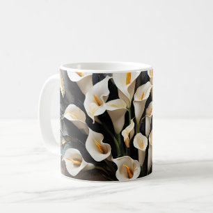 Floral White Calla Lily Kaffeetasse