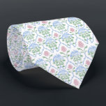 Floral white pink blue neck tie krawatte<br><div class="desc">elegant watercolor pattern tie</div>