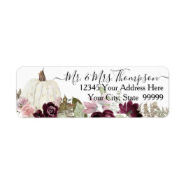 Floral White Pumpkin Burgundy Blush Pink Zurück