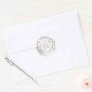 Floral White Rose Wedding Runder Aufkleber